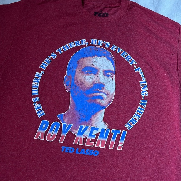 🌟Roy Kent Ted lasso graphic tee medium red t shirt - Picture 2 of 4